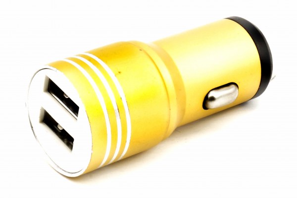 Автомобильное зарядное устройство 2 USB золото
