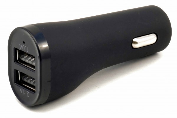 Автомобильное зарядное устройство 2 USB круглые черные