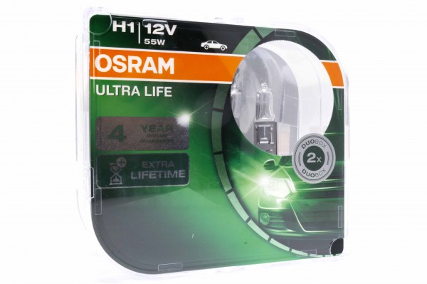 Автолампа OSRAM H1 12V 55W P14,5s Ultra Life Time EUROBOX 2шт.