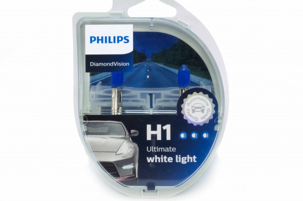 Автолампа PHILIPS H1 12V 55W P14,5s  Diamond Vision EUROBOX 2шт.