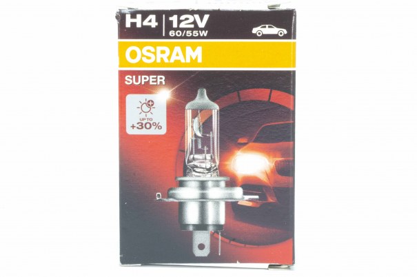 Автолампа OSRAM H4 12V 60/55W P43t +30% Super